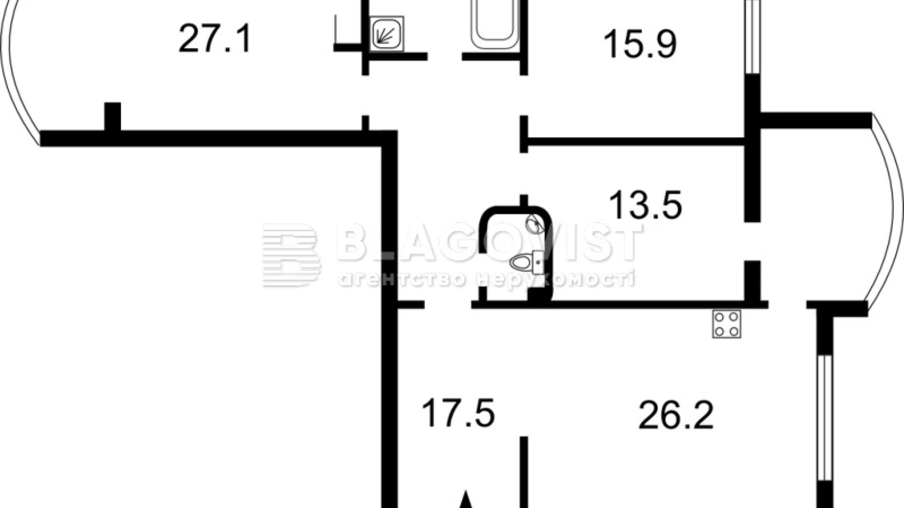 Продается 3-комнатная квартира 120 кв. м в Киеве, просп. Владимира Ивасюка, 8