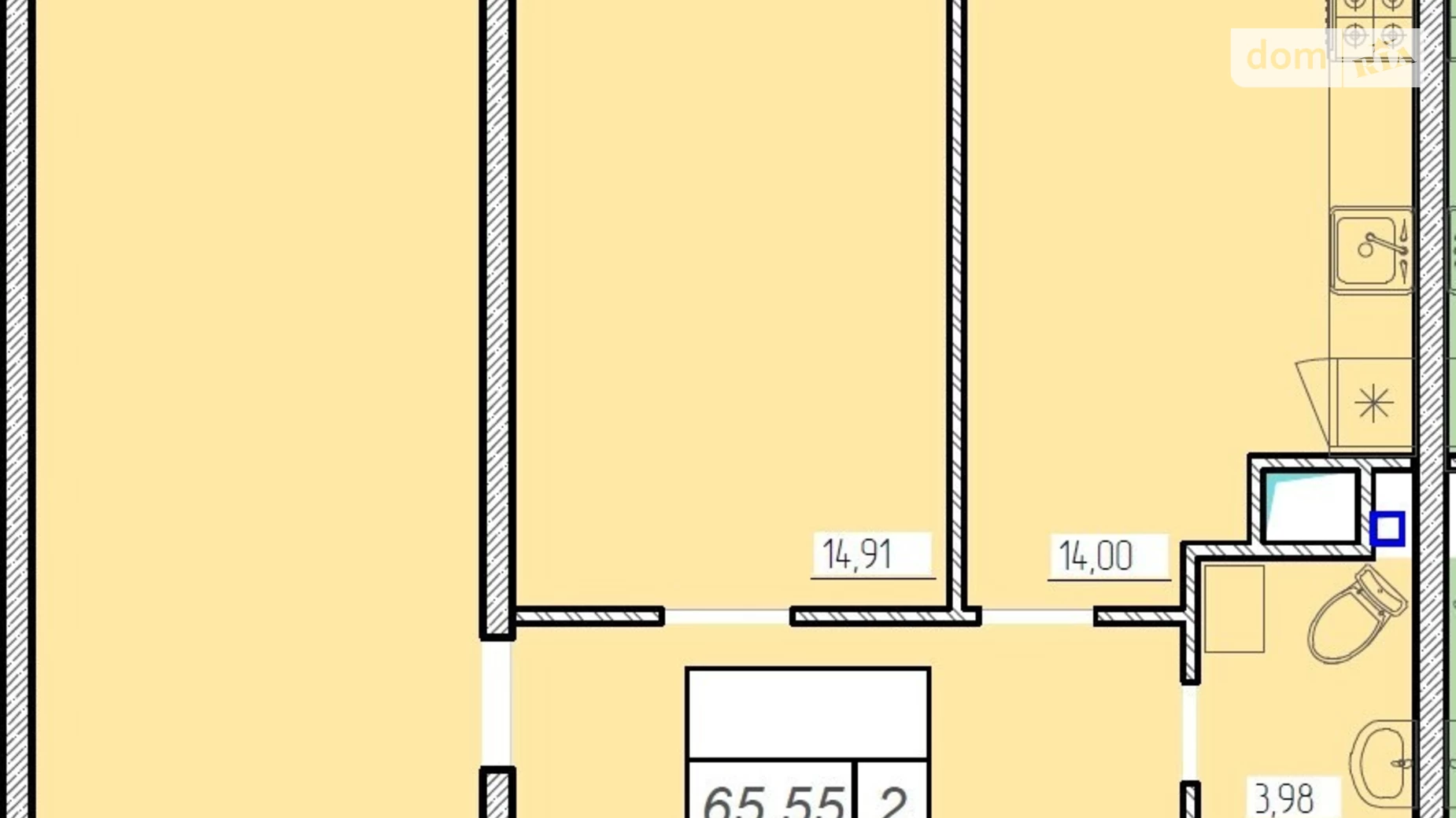 Продается 2-комнатная квартира 65.4 кв. м в Одессе, ул. Архитекторская