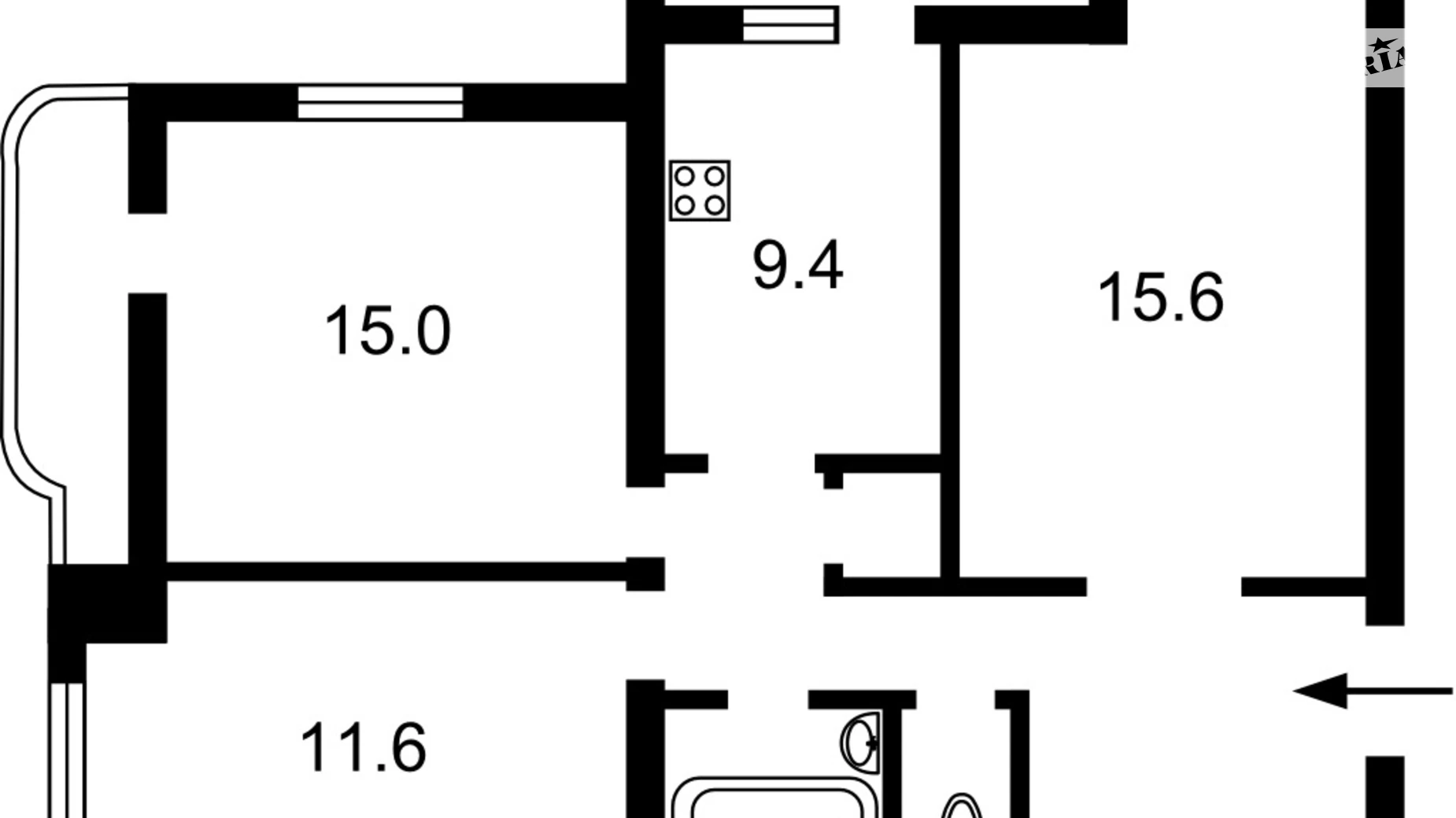 Продается 3-комнатная квартира 72 кв. м в Киеве, просп. Лобановского, 128