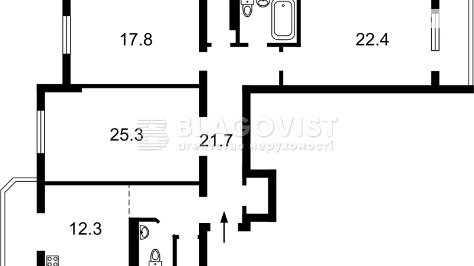 Продается 3-комнатная квартира 120 кв. м в Киеве, ул. Бориспольская, 26