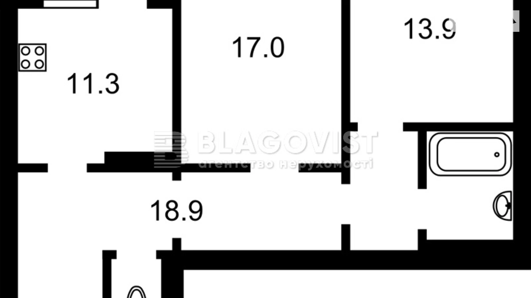 Продается 2-комнатная квартира 68.2 кв. м в Киеве, пер. Моторный, 11