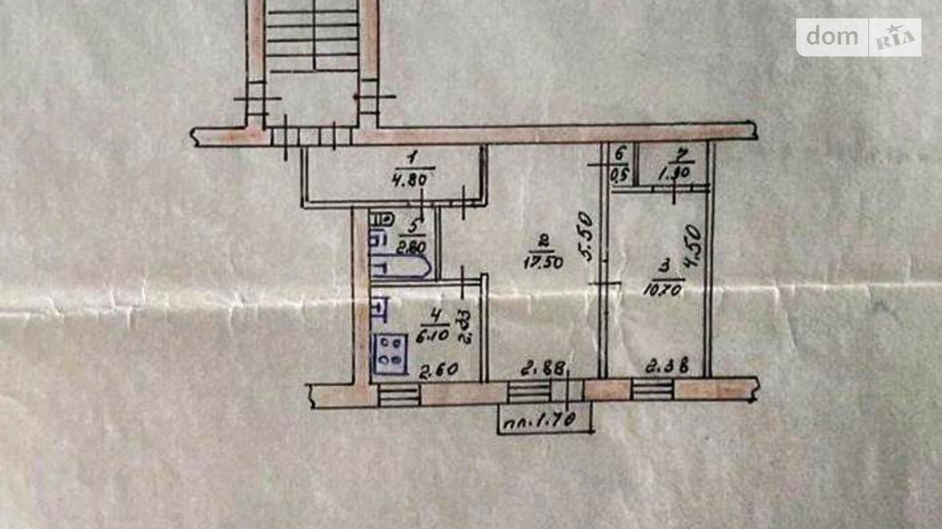 2-комнатная квартира 44 кв. м в Тернополе, ул. Русская