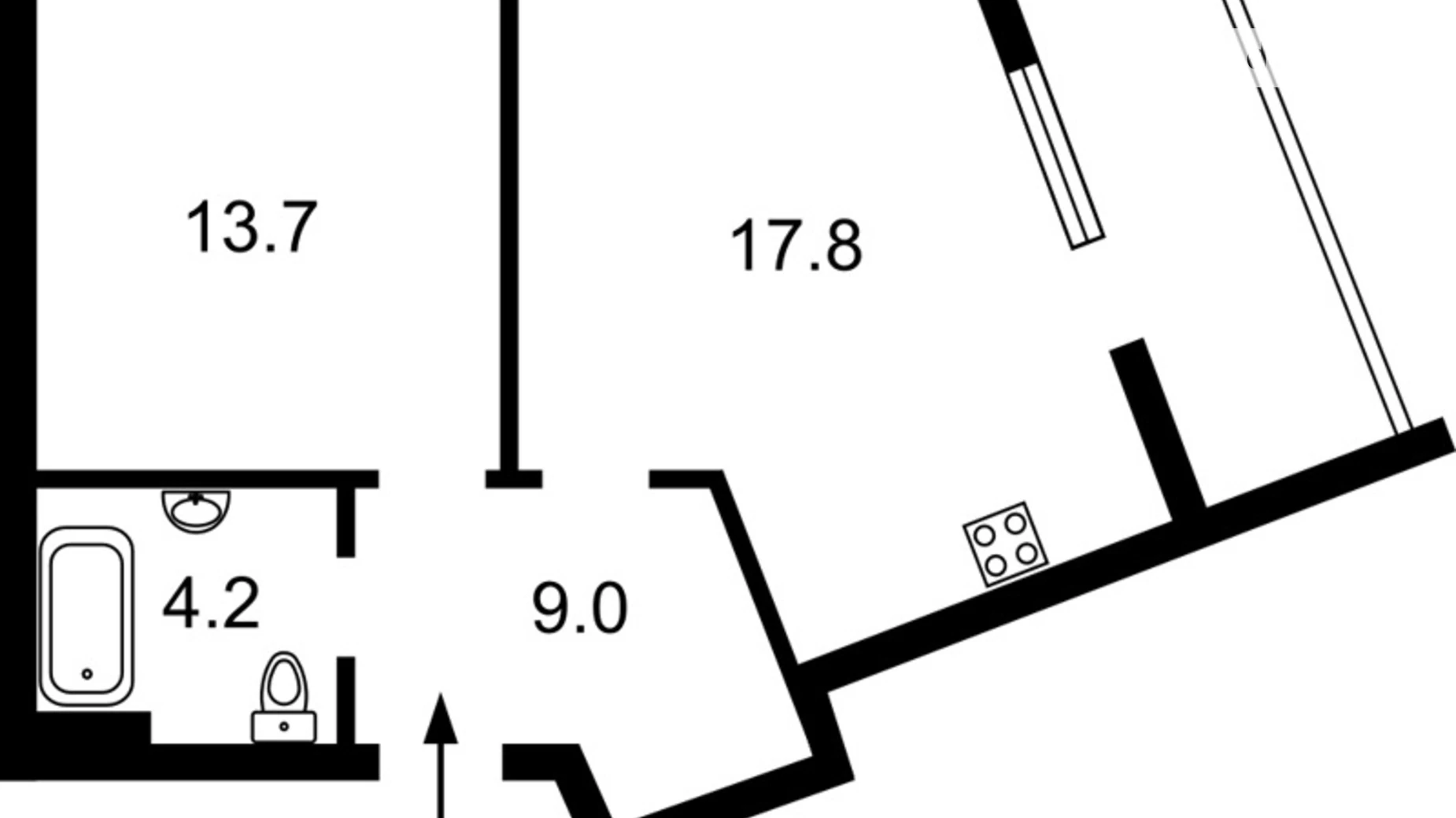 Продается 1-комнатная квартира 49.3 кв. м в Киеве, просп. Берестейский(Победы), 65А