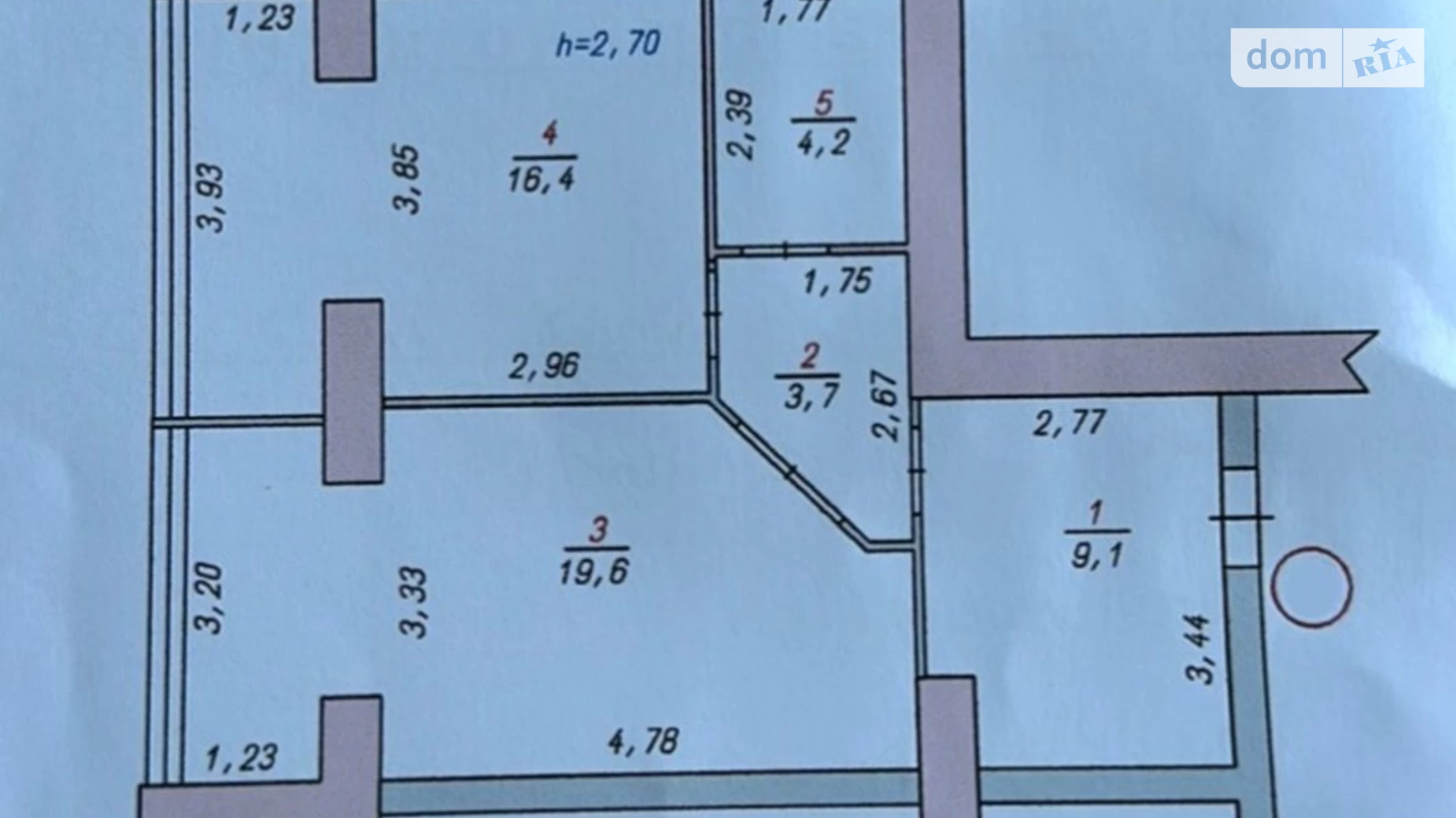 Продается 1-комнатная квартира 53.1 кв. м в Хмельницком, вул. Заречанская