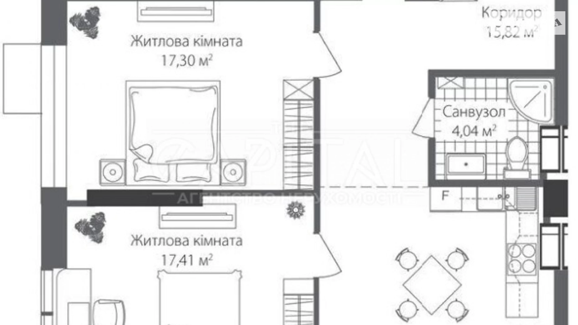Продается 3-комнатная квартира 83 кв. м в Киеве, наб. Днепровская