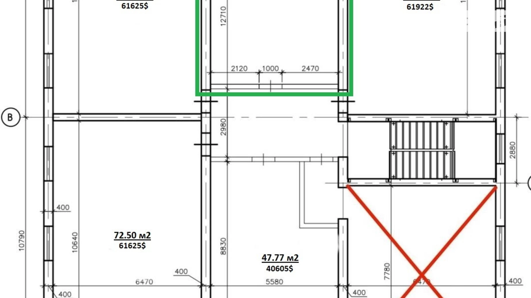 Продается 1-комнатная квартира 55.42 кв. м в Днепре, ул. Пушкина Генерала