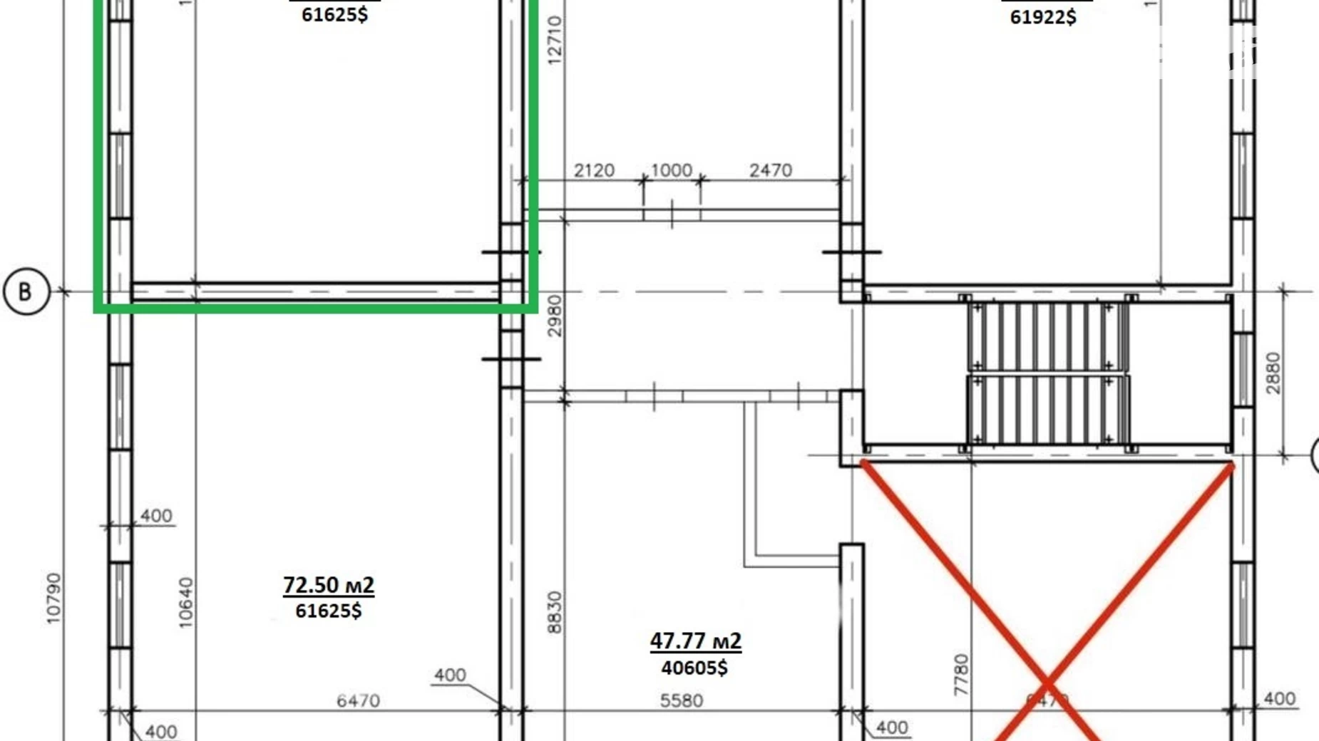 Продается 2-комнатная квартира 72.5 кв. м в Днепре, ул. Пушкина Генерала