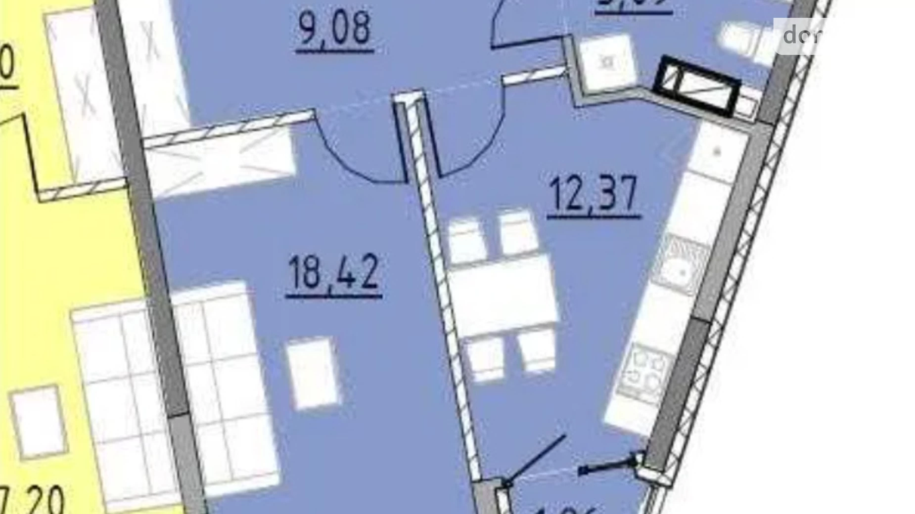 Продается 1-комнатная квартира 47 кв. м в Киеве, наб. Днепровская, 17В