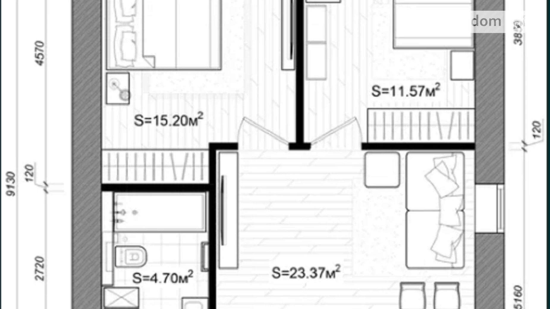 Продается 2-комнатная квартира 63 кв. м в Днепре, ул. Евгения Чикаленко(Аржанова), 1-3