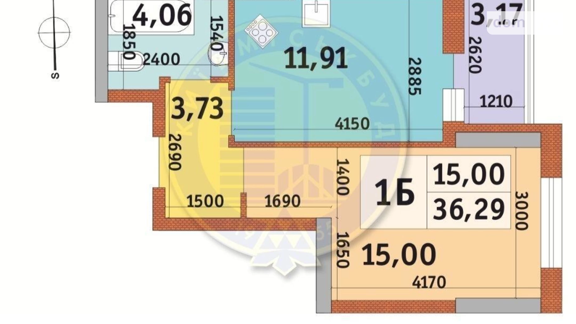 Продается 1-комнатная квартира 36 кв. м в Киеве, ул. Жулянская, 10 - фото 2