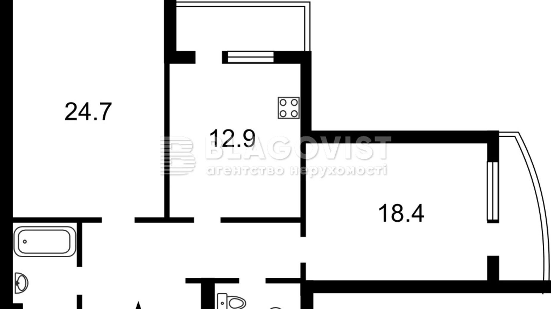 Продается 2-комнатная квартира 85 кв. м в Киеве, ул. Голосеевская, 13Б