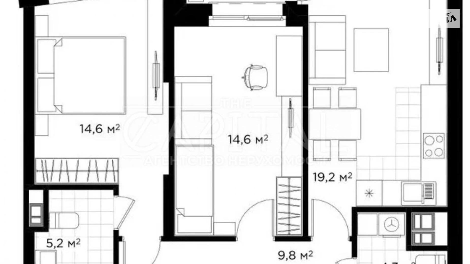 Продается 3-комнатная квартира 72 кв. м в Киеве, ул. Коновальца Евгения, 19 - фото 2