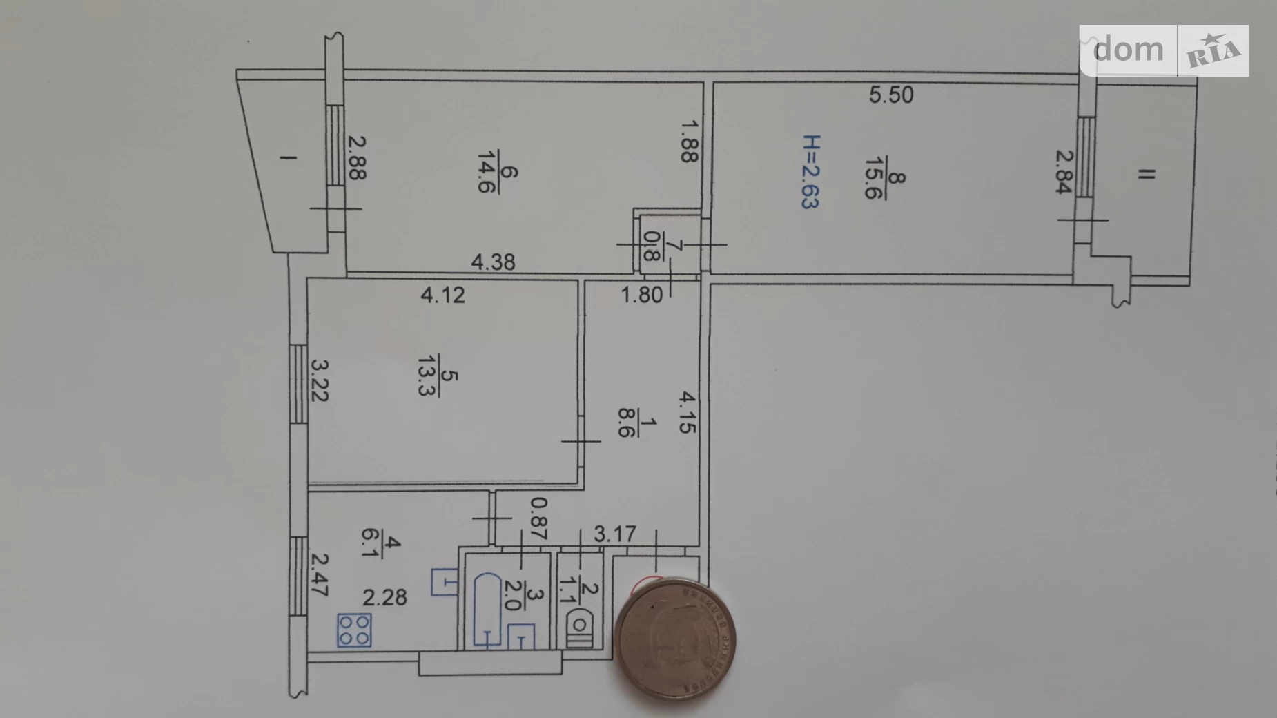 Продається 3-кімнатна квартира 67.7 кв. м у Харкові, вул. Амосова, 5