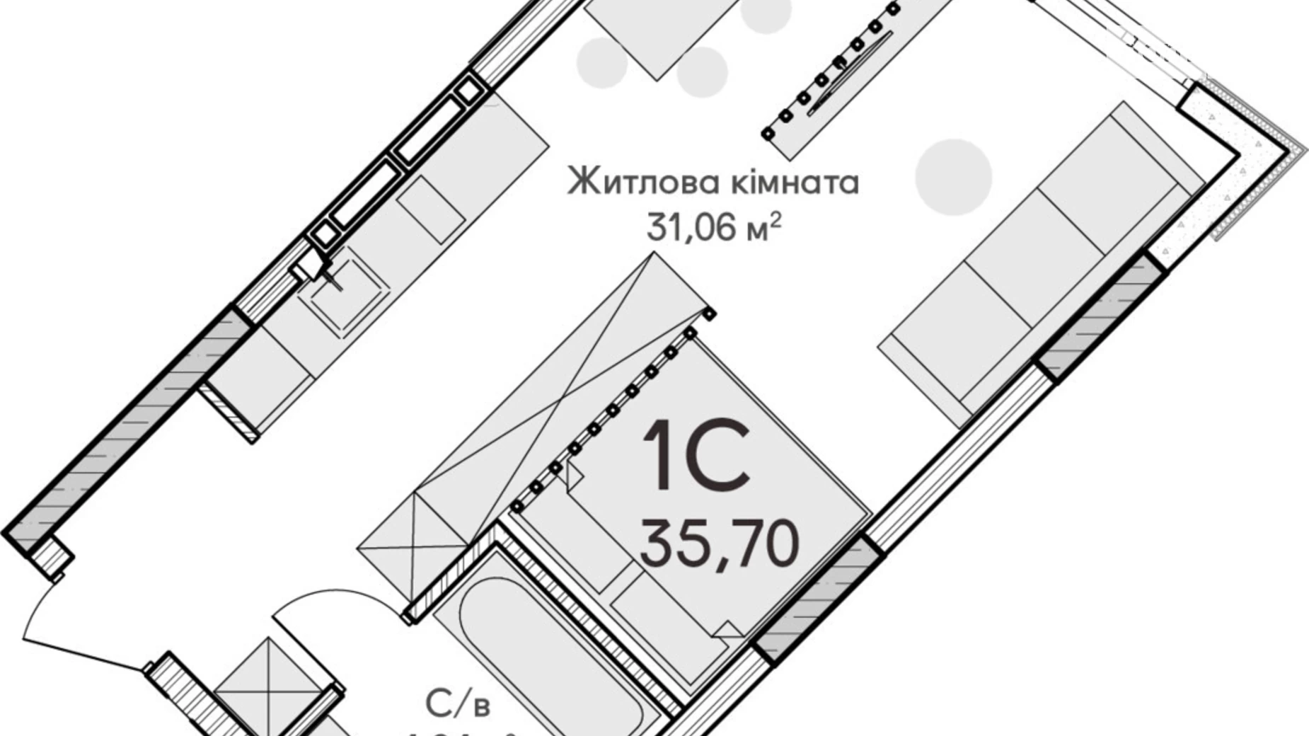 Продається 1-кімнатна квартира 35 кв. м у Ірпені, вул. Достоєвського