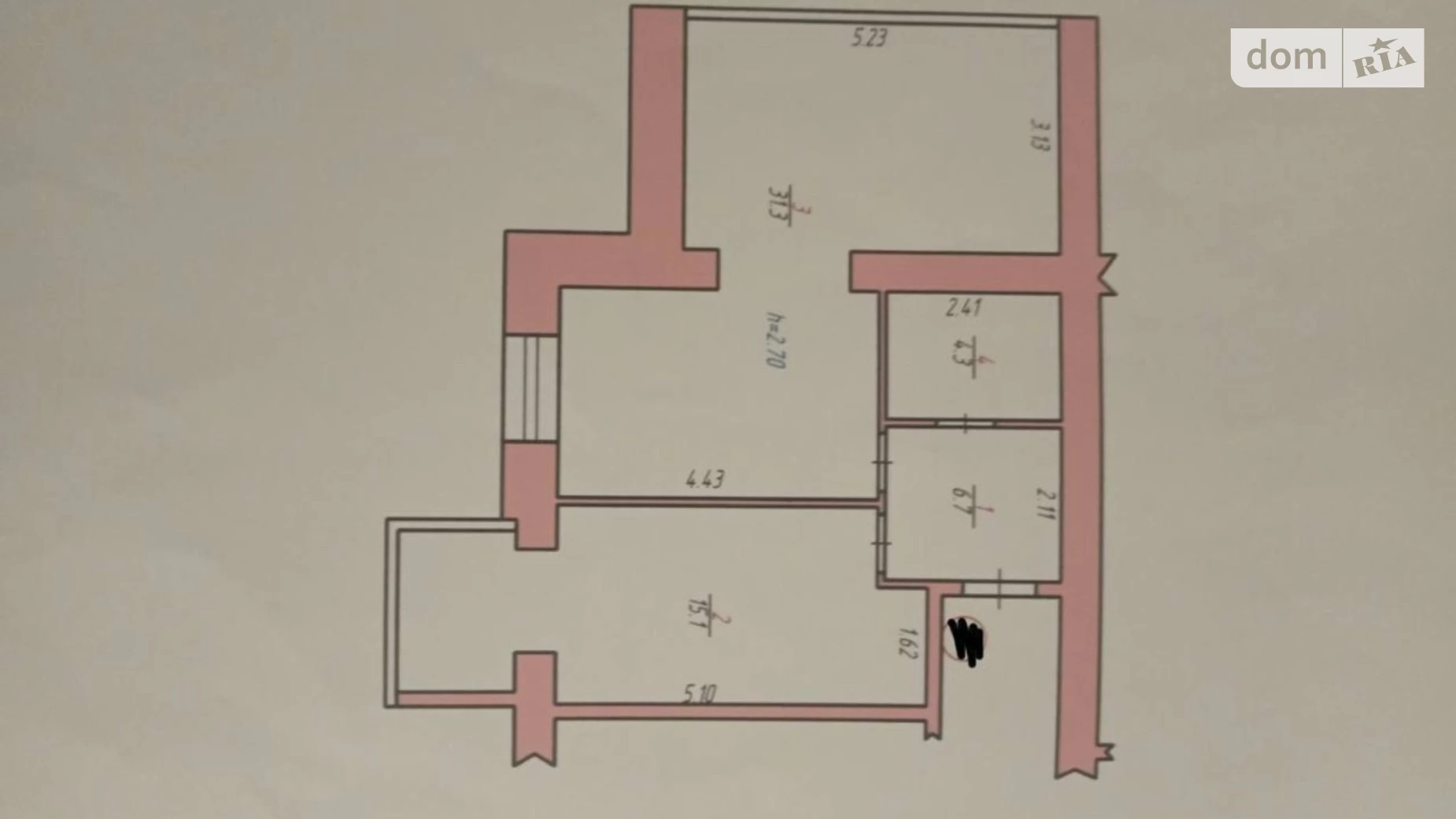 Продается 1-комнатная квартира 57 кв. м в Хмельницком, ул. Панаса Мирного