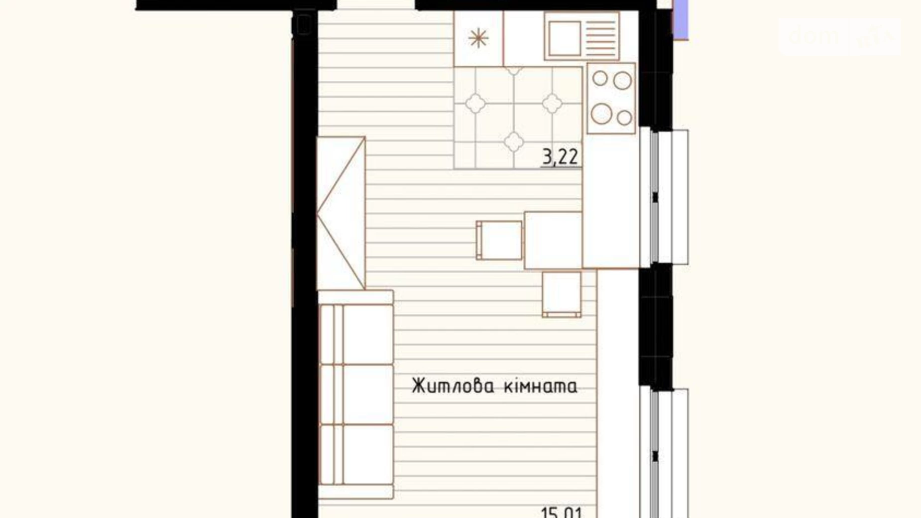 Продается 1-комнатная квартира 30 кв. м в Киеве, ул. Михаила Максимовича, 24 - фото 4