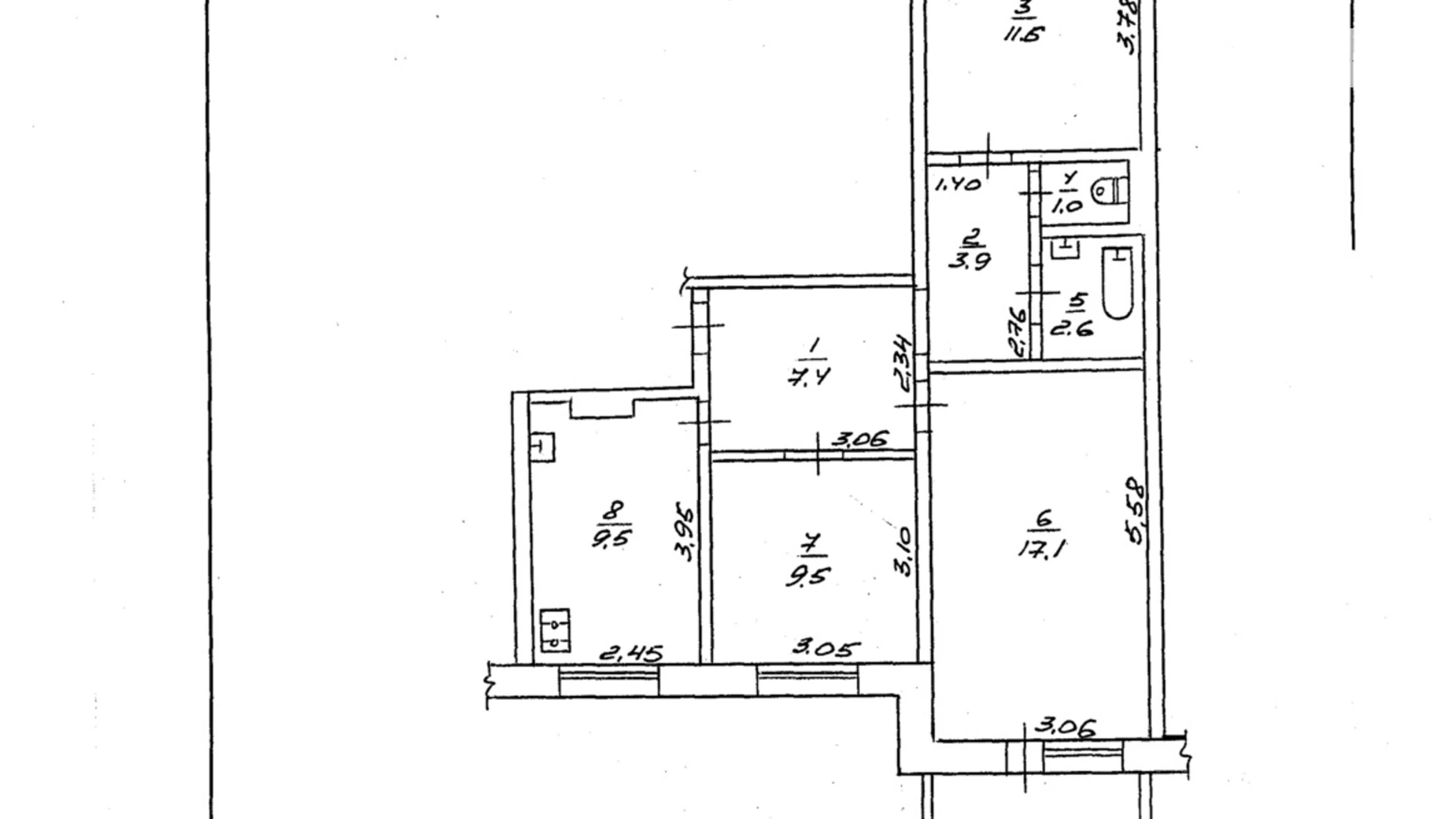 Продается 3-комнатная квартира 66 кв. м в Черкассах - фото 2