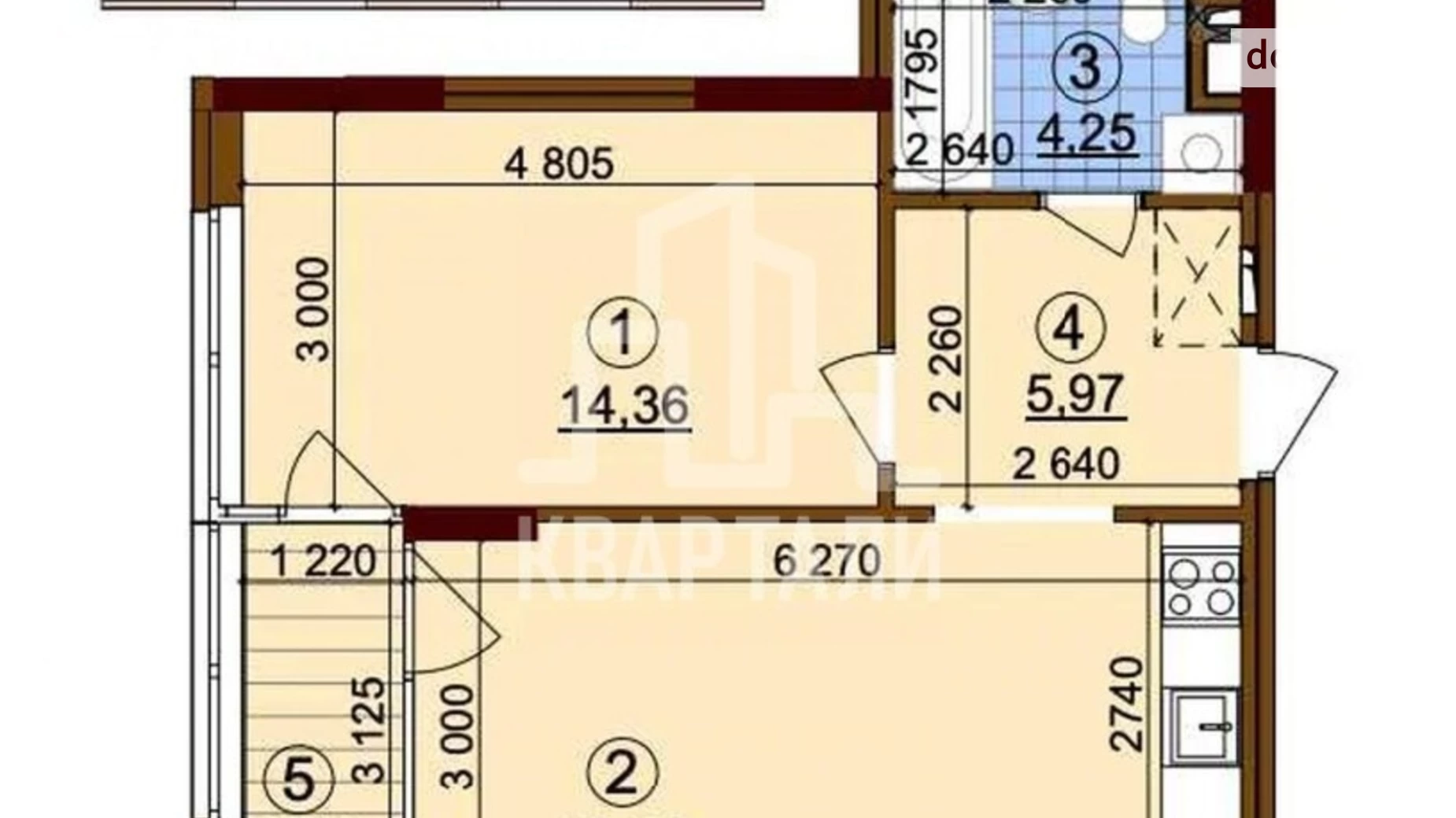 Продается 1-комнатная квартира 47.6 кв. м в Киеве, ул. Александра Олеся, 6