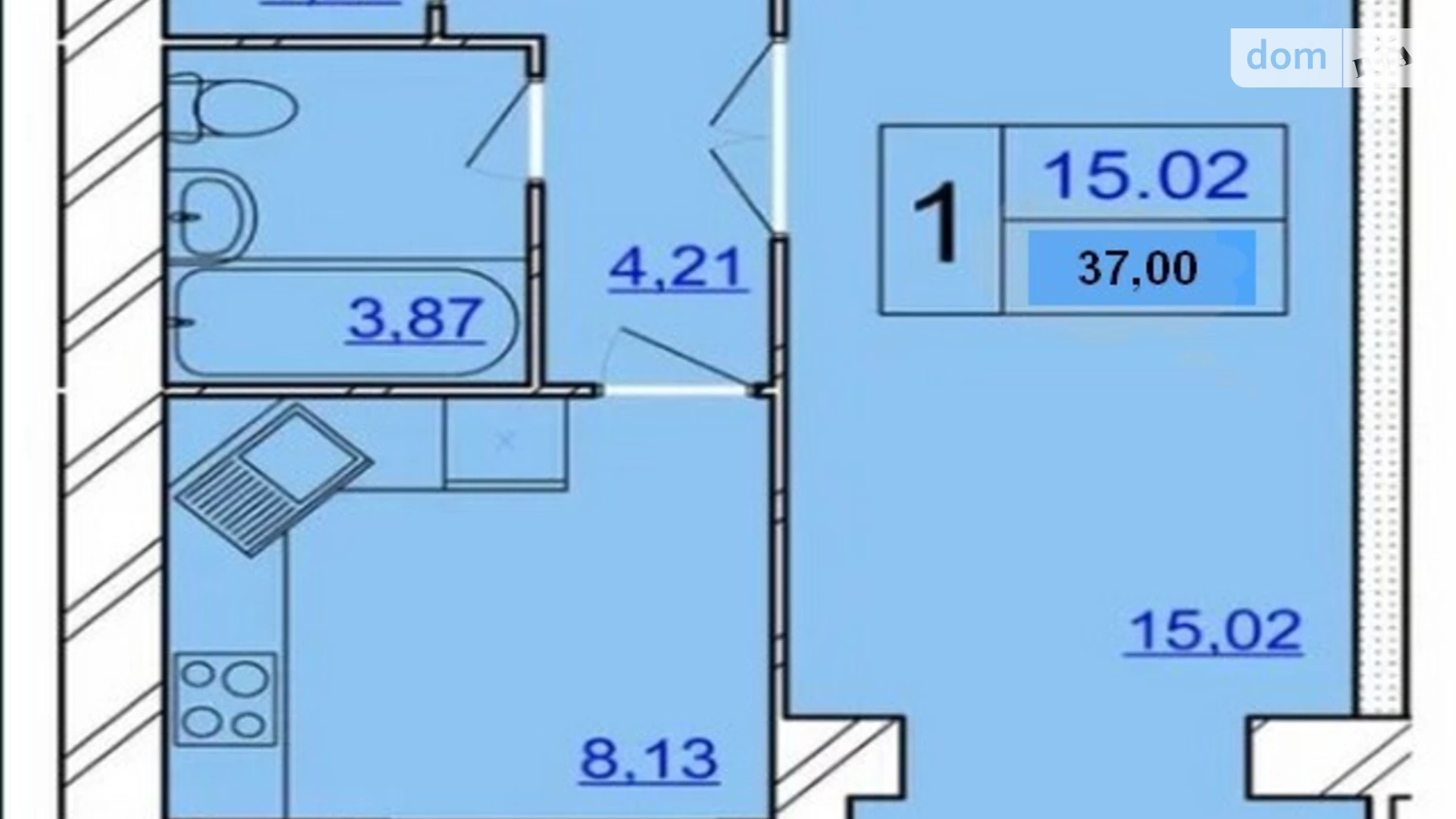 Продается 1-комнатная квартира 37.5 кв. м в Хмельницком, ул. Гетмана Мазепы(Красовского Маршала), 3