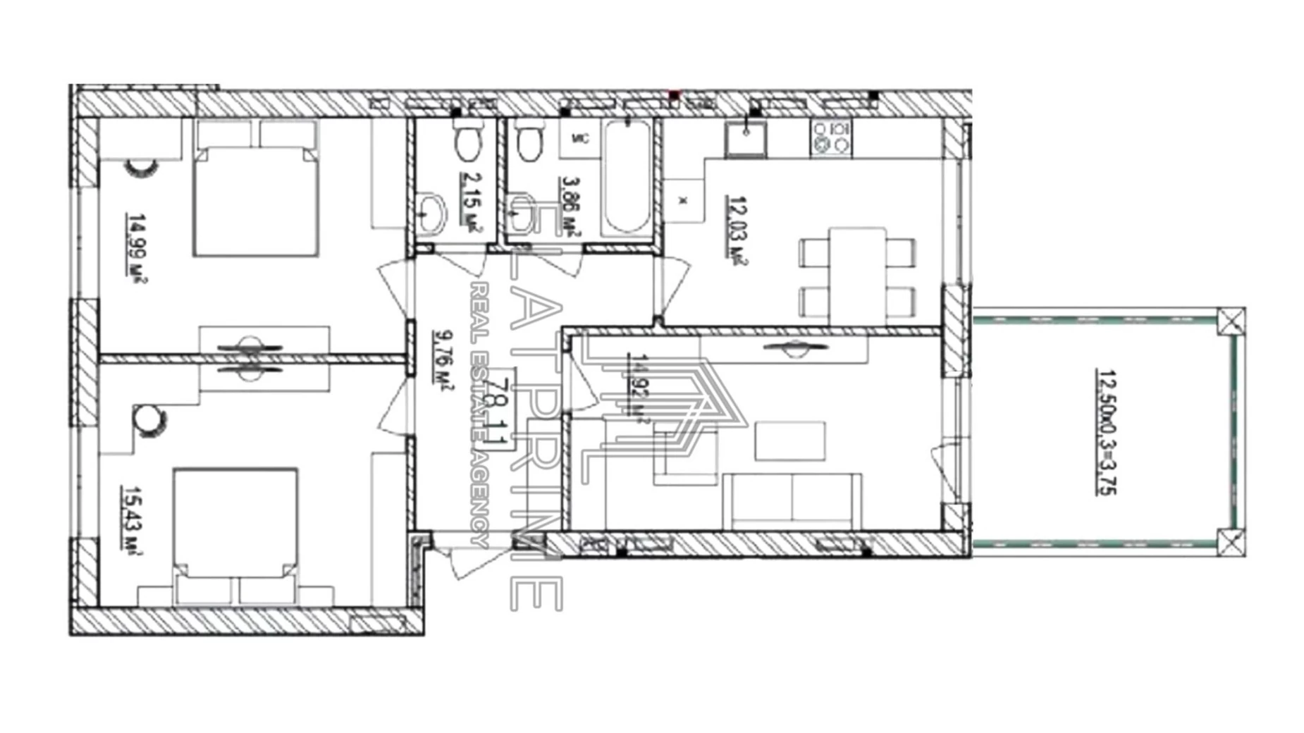 Продается 1-комнатная квартира 82.4 кв. м в Киеве, ул. Гетманская(Майкопская), 1А - фото 2