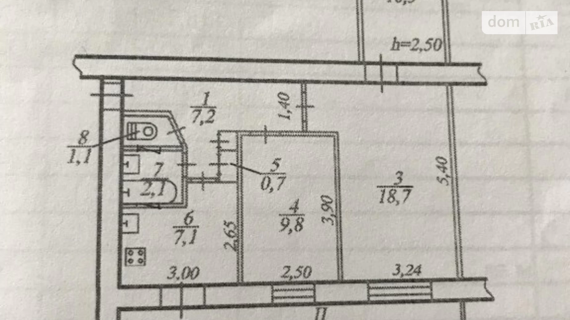 Продается 3-комнатная квартира 61 кв. м в Днепре, мас. Красный Камень