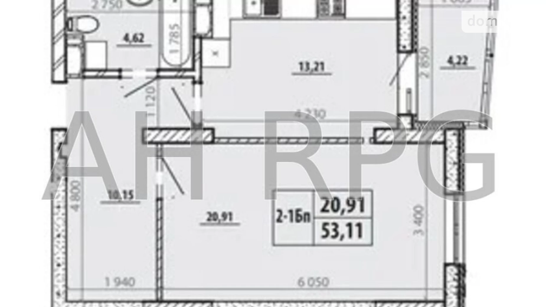 Продається 1-кімнатна квартира 53.11 кв. м у Києві, вул. Євгена Маланюка(Сагайдака), 101