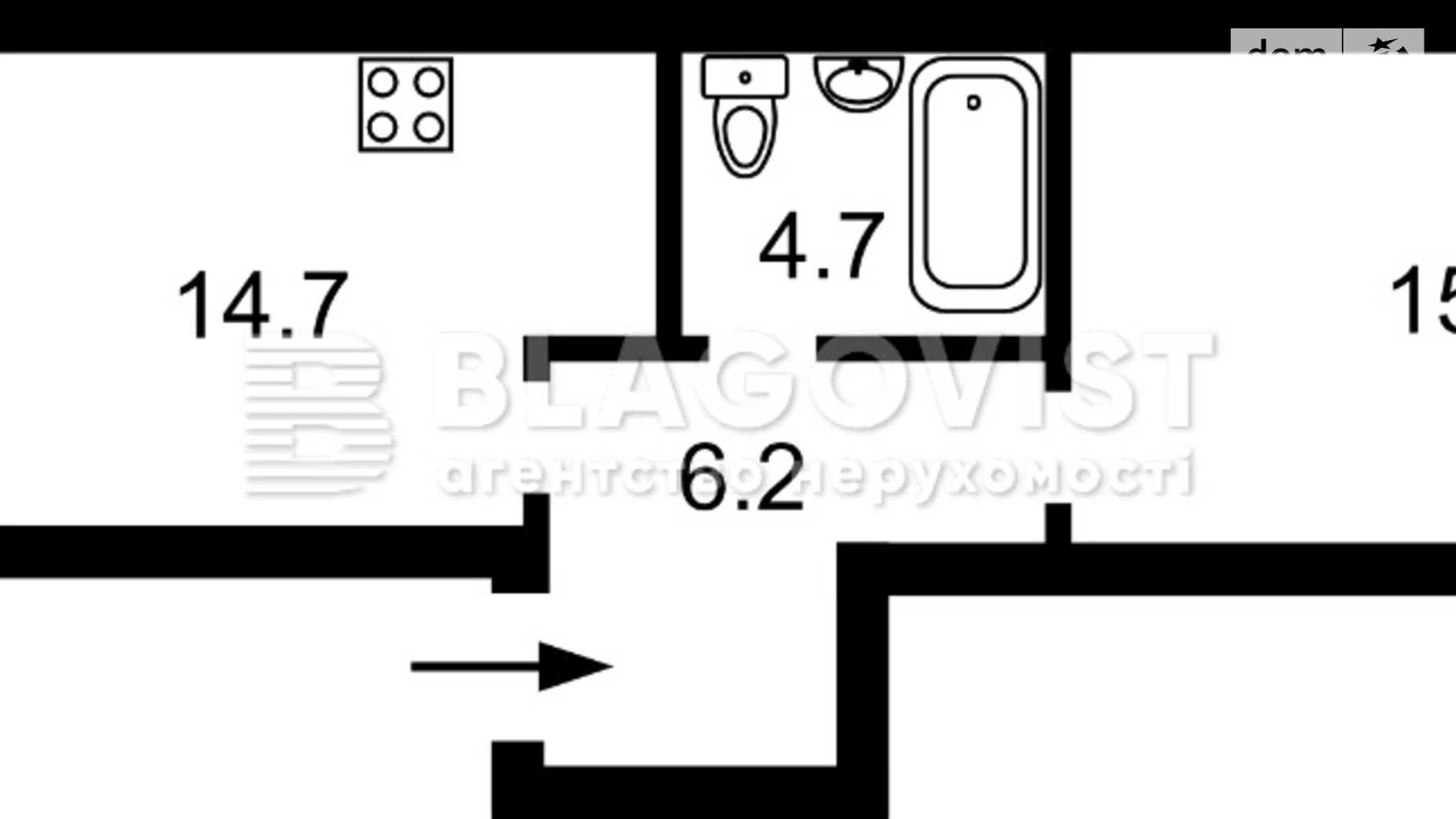 Продается 1-комнатная квартира 48 кв. м в Киеве, бул. Тадея Рыльского, 5