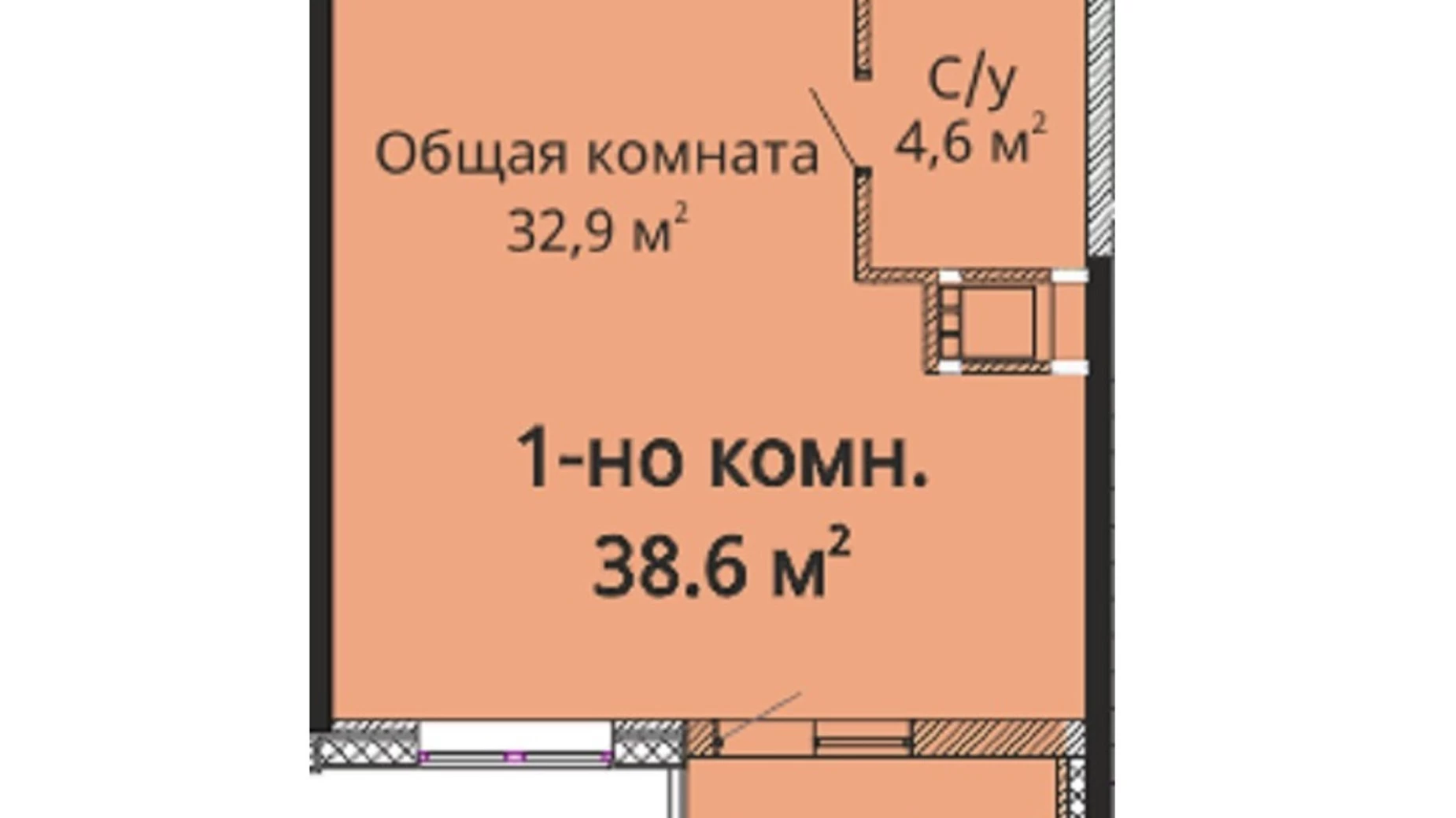 Продається 1-кімнатна квартира 39 кв. м у Одесі, пл. Михайлівська