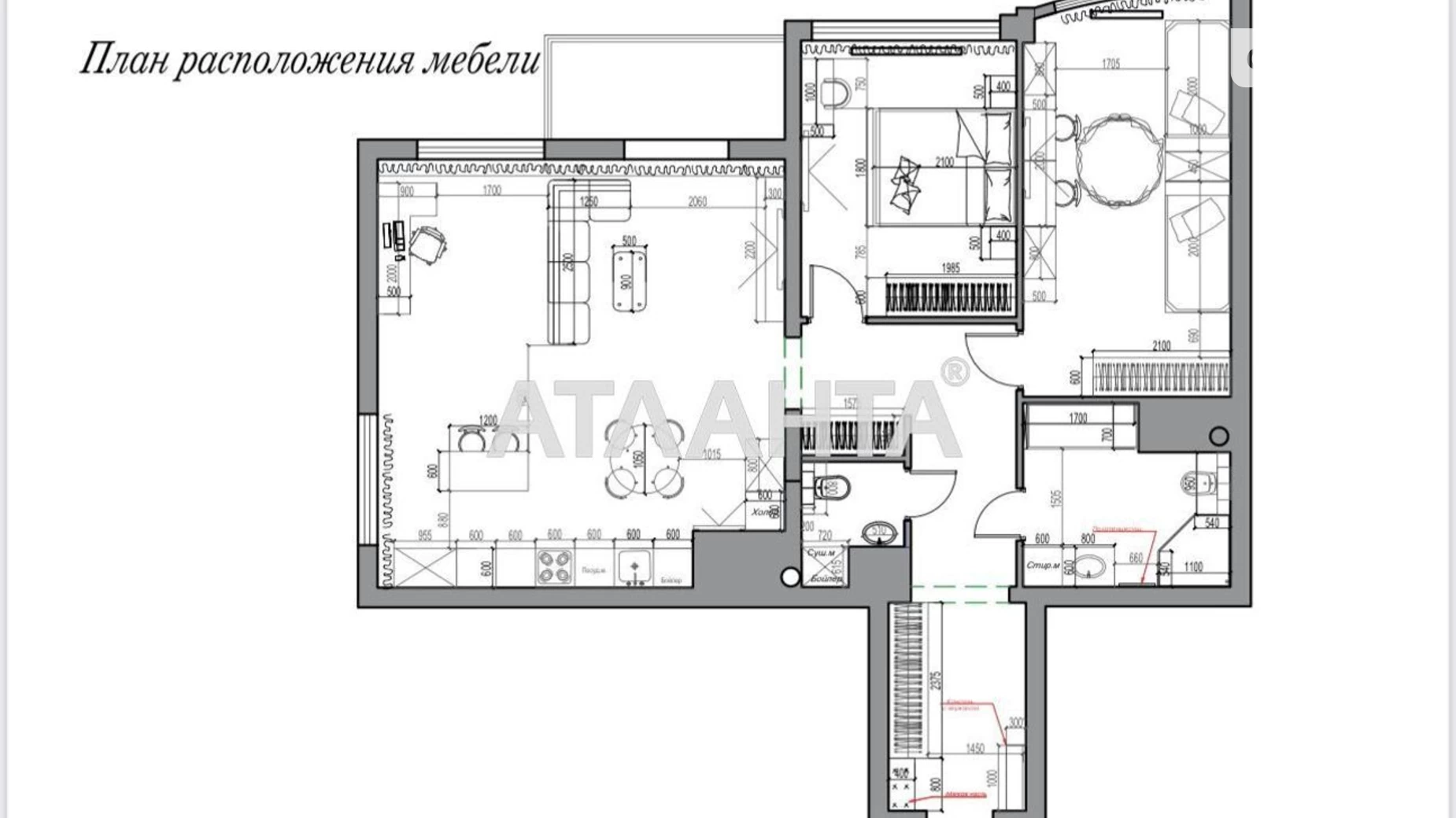 Продається 2-кімнатна квартира 102 кв. м у Одесі, просп. Гагаріна, 19А - фото 2