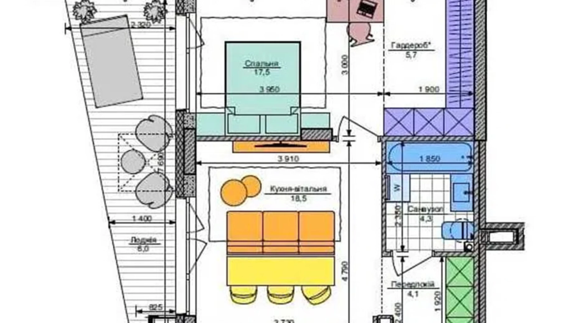 Продается 1-комнатная квартира 50.4 кв. м в Киеве, ул. Семьи Кистяковских, 9