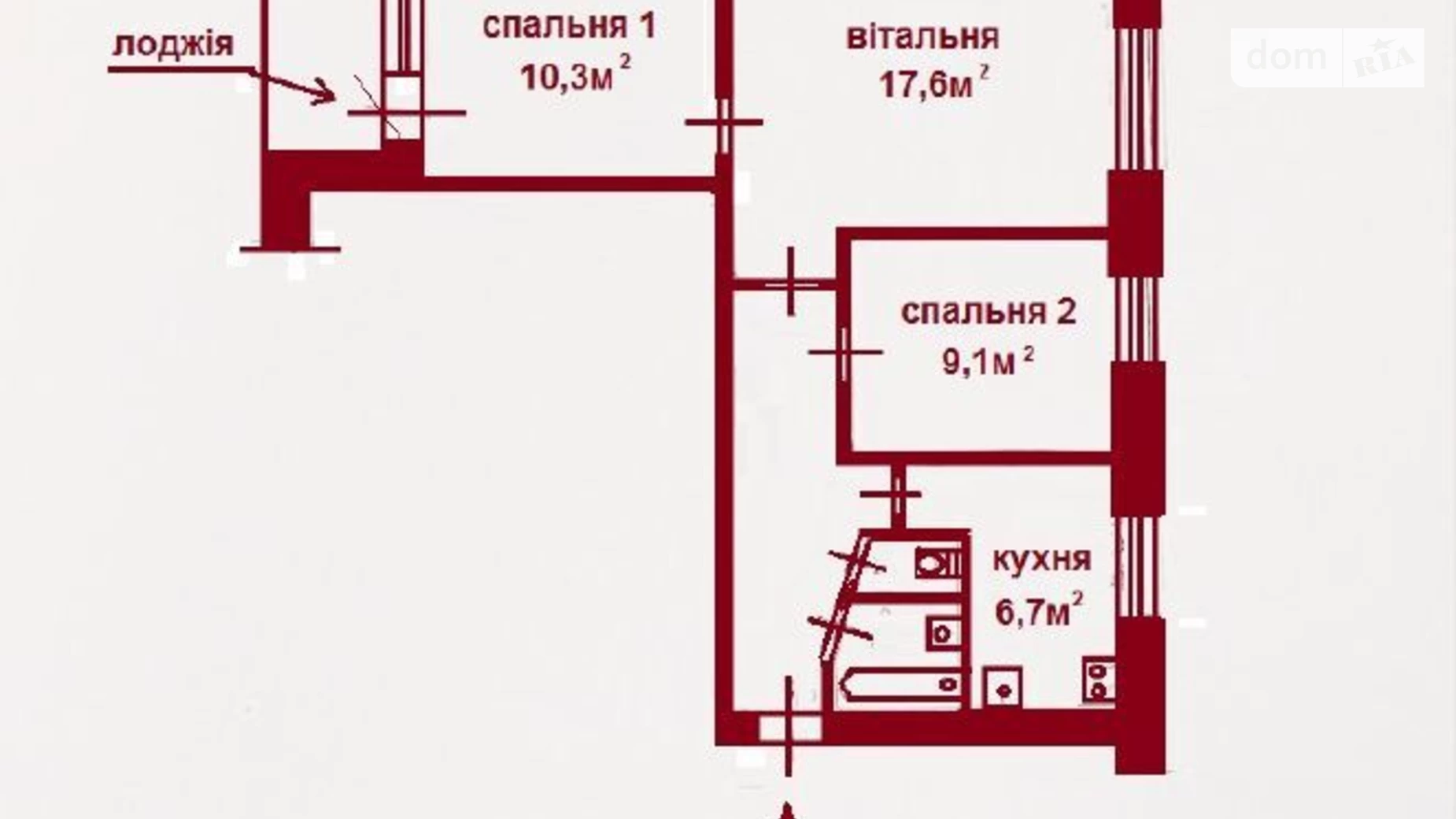 Продается 3-комнатная квартира 55.6 кв. м в Одессе, Николаевская дор., 287А