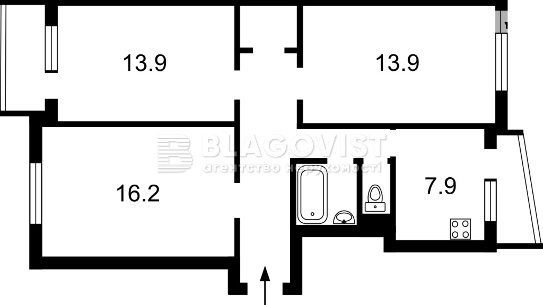 Продается 3-комнатная квартира 72 кв. м в Киеве, просп. Владимира Ивасюка, 51