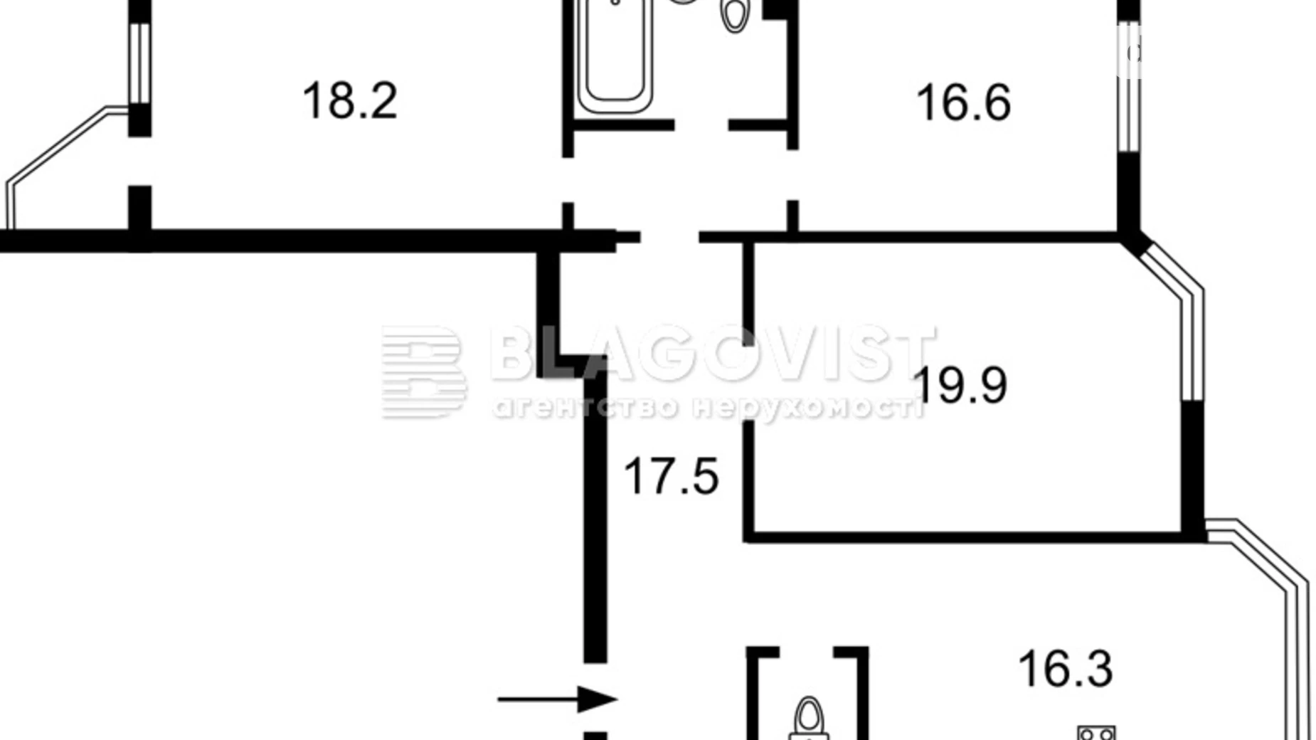 Продается 1-комнатная квартира 45 кв. м в Киеве, ул. Степана Руданского, 3/7