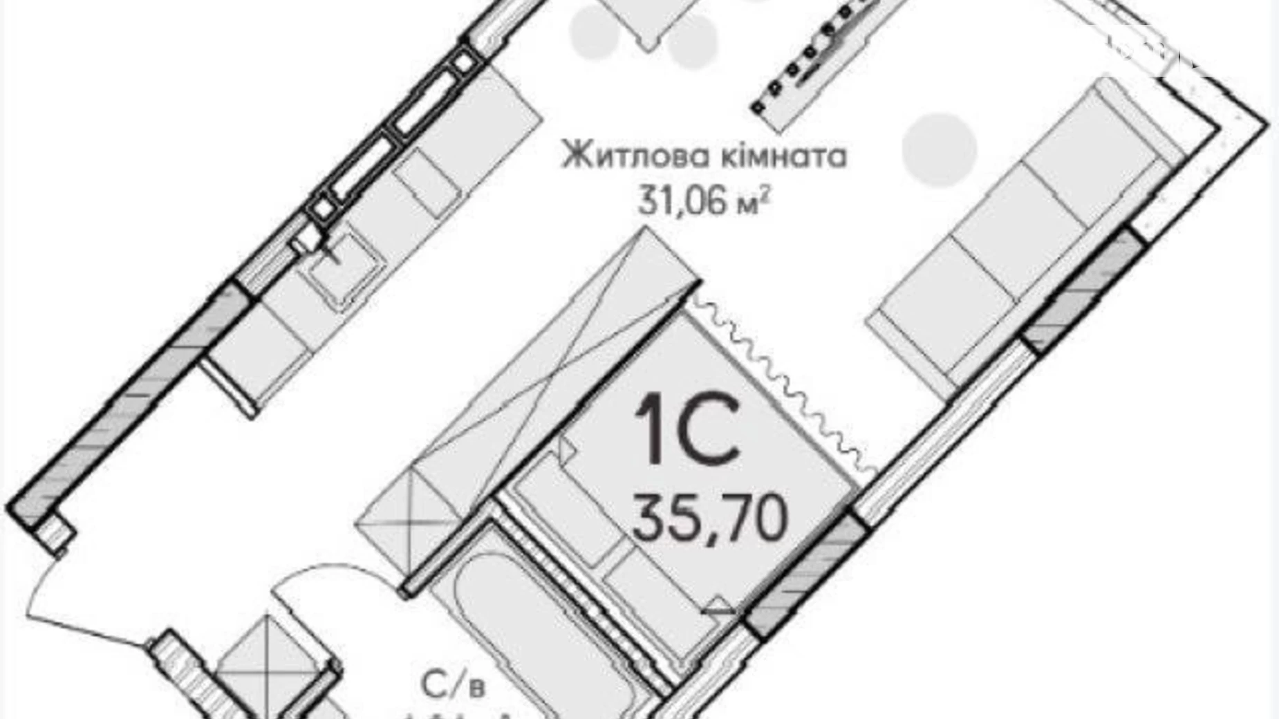 Продается 1-комнатная квартира 35.7 кв. м в Ирпене, ул. Достоевского
