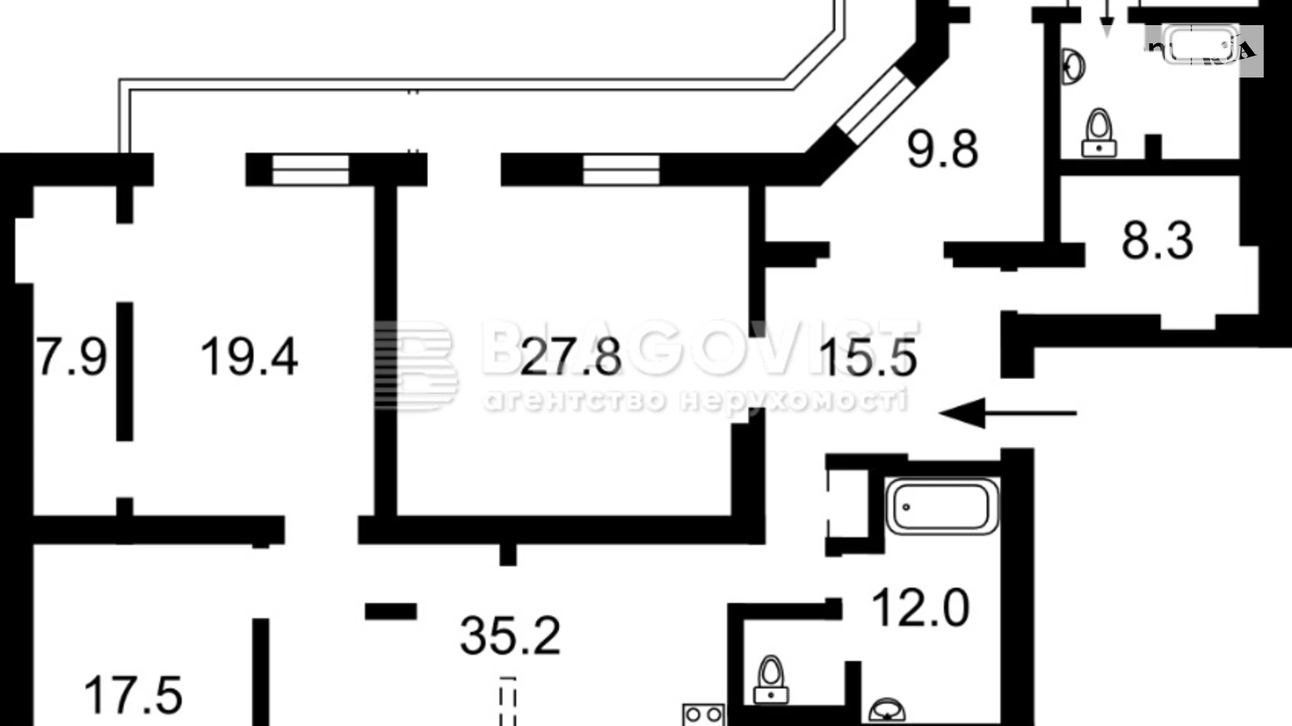 Продается 1-комнатная квартира 182.6 кв. м в Киеве, ул. Малая Житомирская, 5 - фото 3