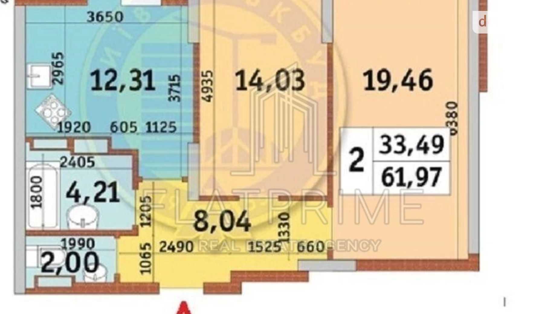 Продается 2-комнатная квартира 62 кв. м в Киеве, ул. Каховская, 62А