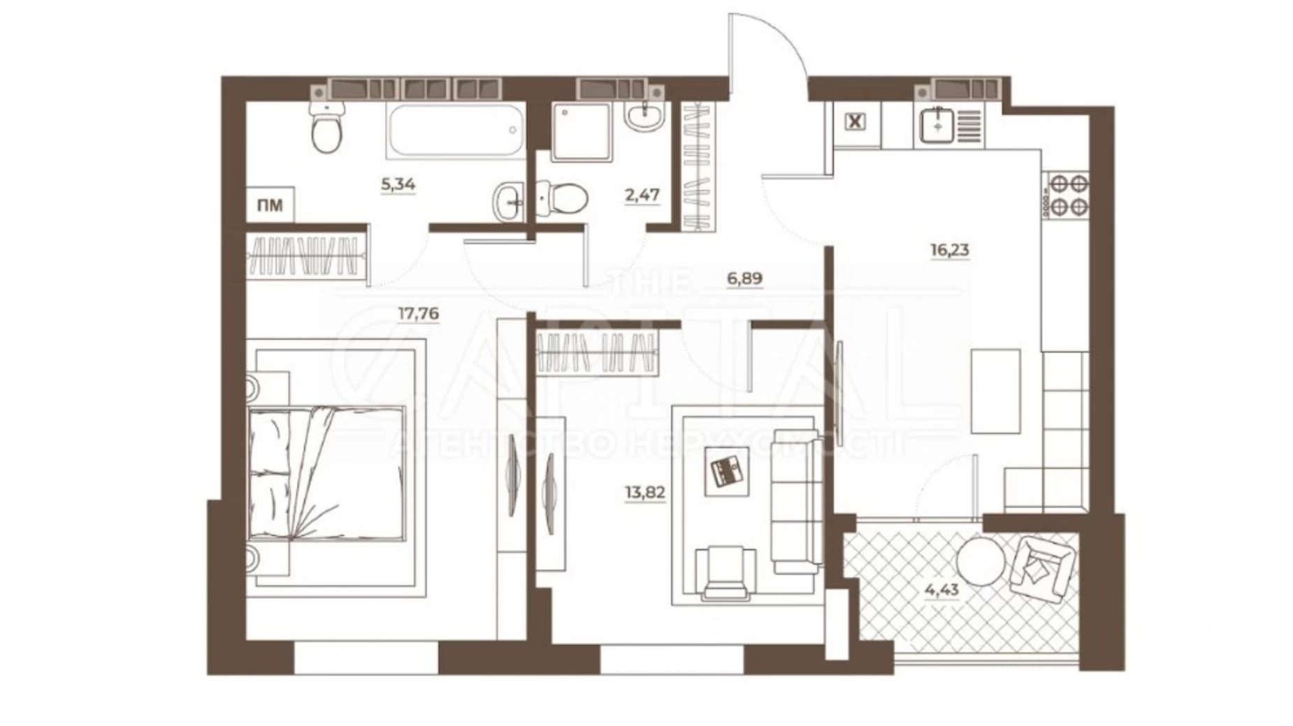 Продается 2-комнатная квартира 66.94 кв. м в Киеве, ул. Николая Юнкерова, 37