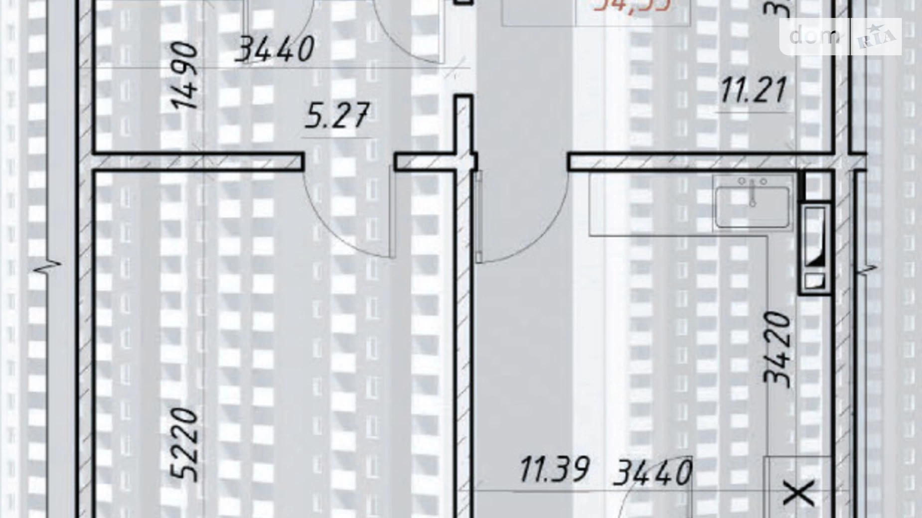 Продается 1-комнатная квартира 54.8 кв. м в Киеве, пер. Балтийский, 3