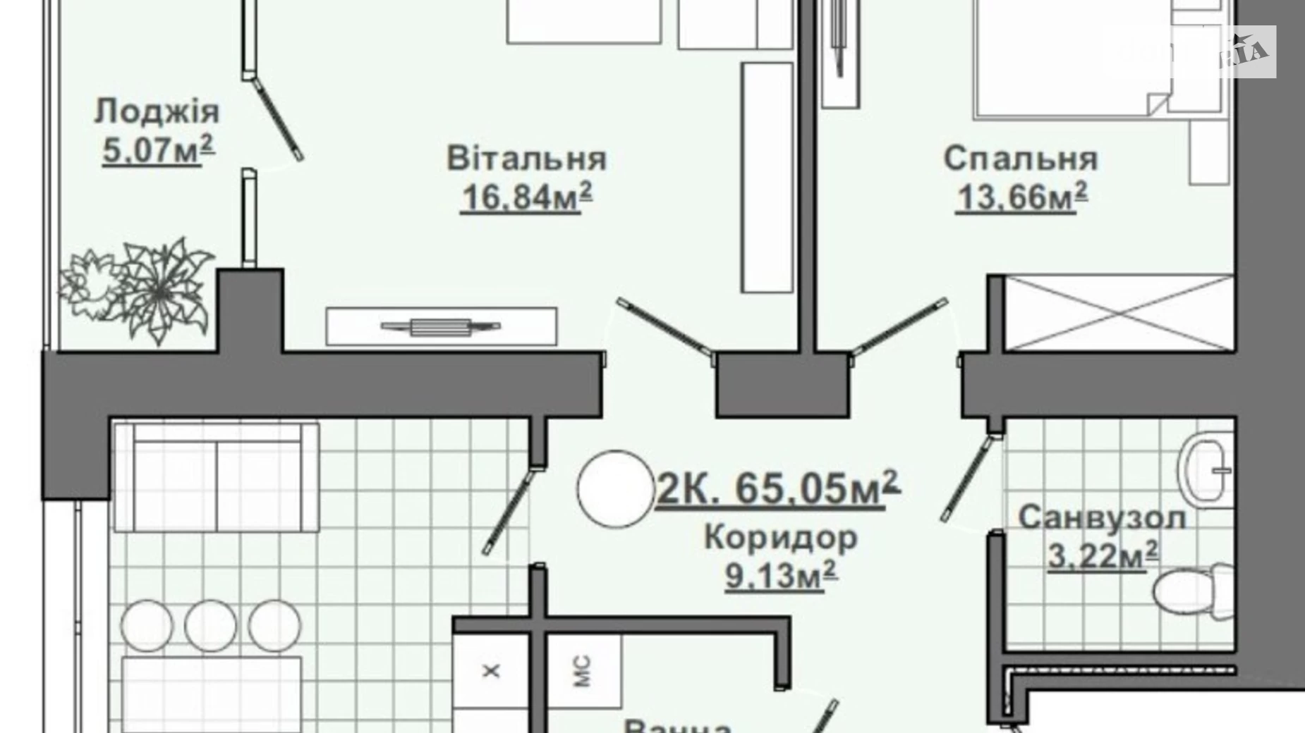 Продається 2-кімнатна квартира 65 кв. м у Івано-Франківську, вул. Українських Декабристів