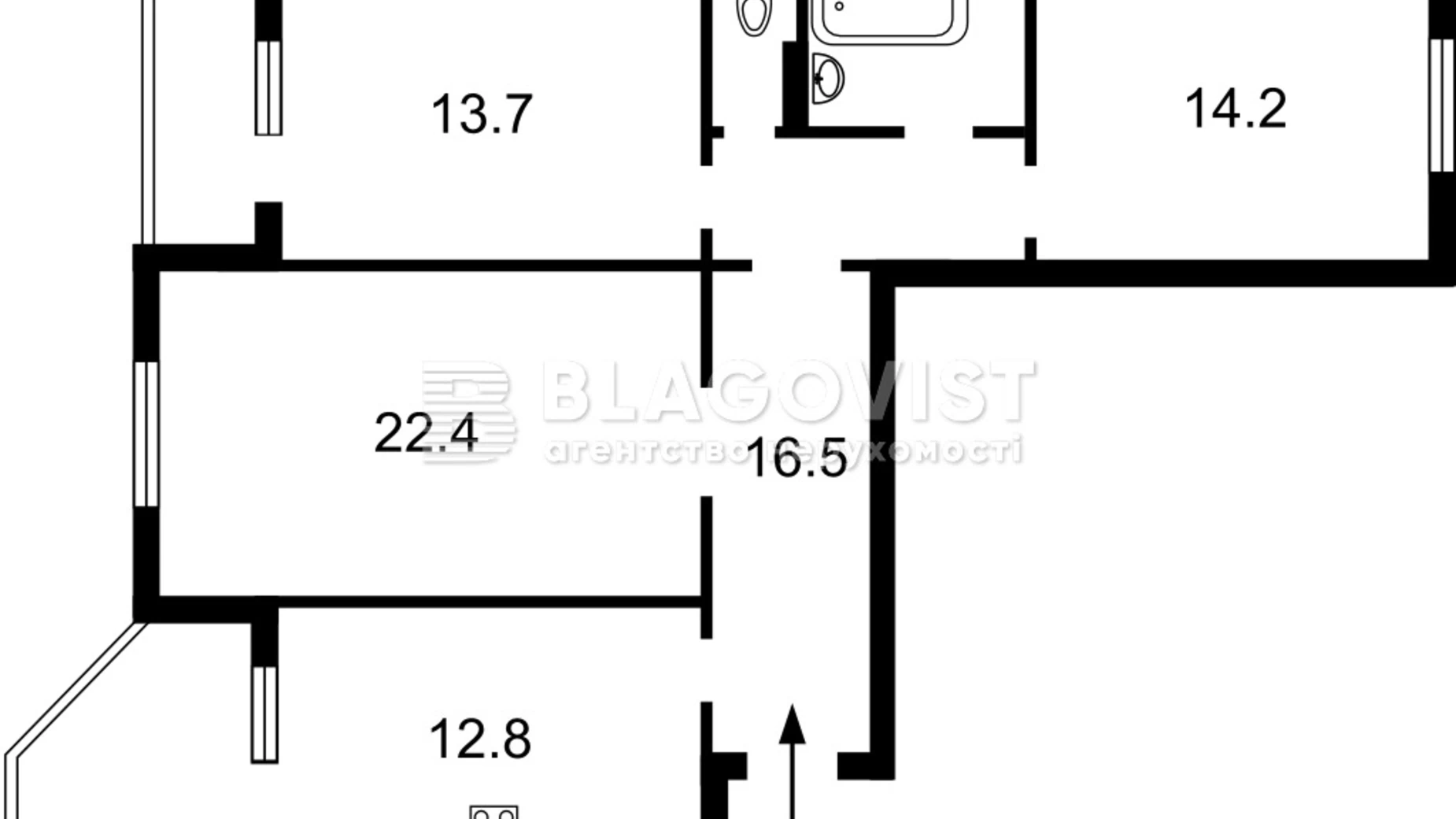 Продается 3-комнатная квартира 92.8 кв. м в Киеве, ул. Драгоманова, 44А