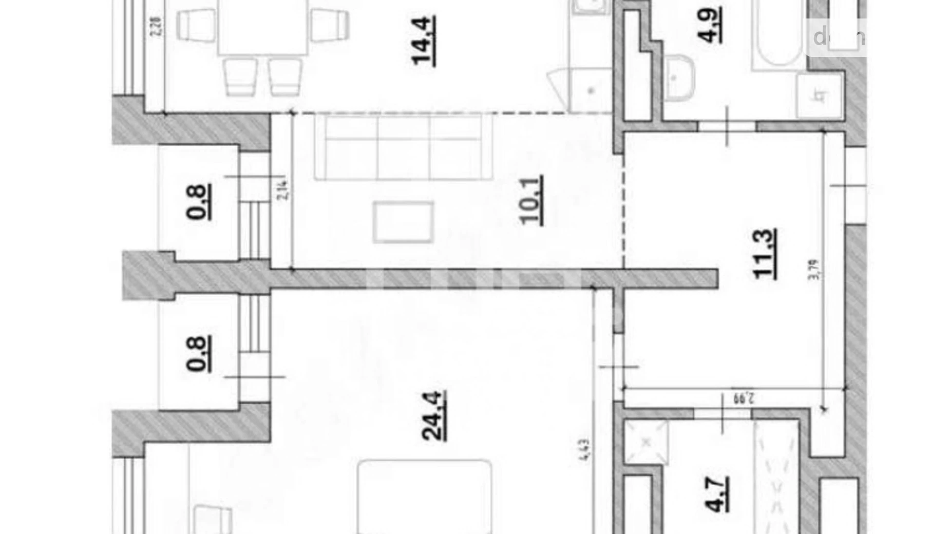 Продается 2-комнатная квартира 71 кв. м в Киеве, ул. Ростиславська(Маршала Рыбалко), 5Б