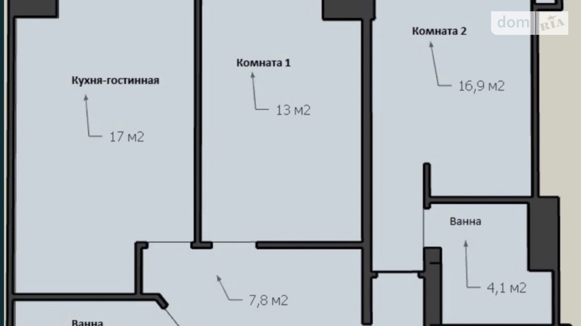 Продається 2-кімнатна квартира 77.7 кв. м у Дніпрі, вул. Степана Бандери(Шмідта), 13-15