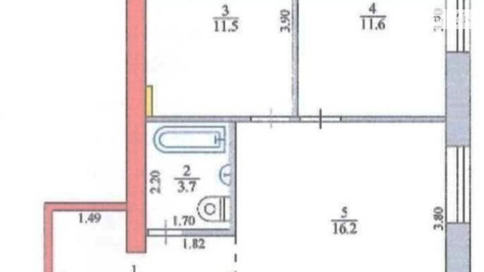 Продається 2-кімнатна квартира 53 кв. м у Дніпрі, вул. Пушкіна Генерала, 24Б