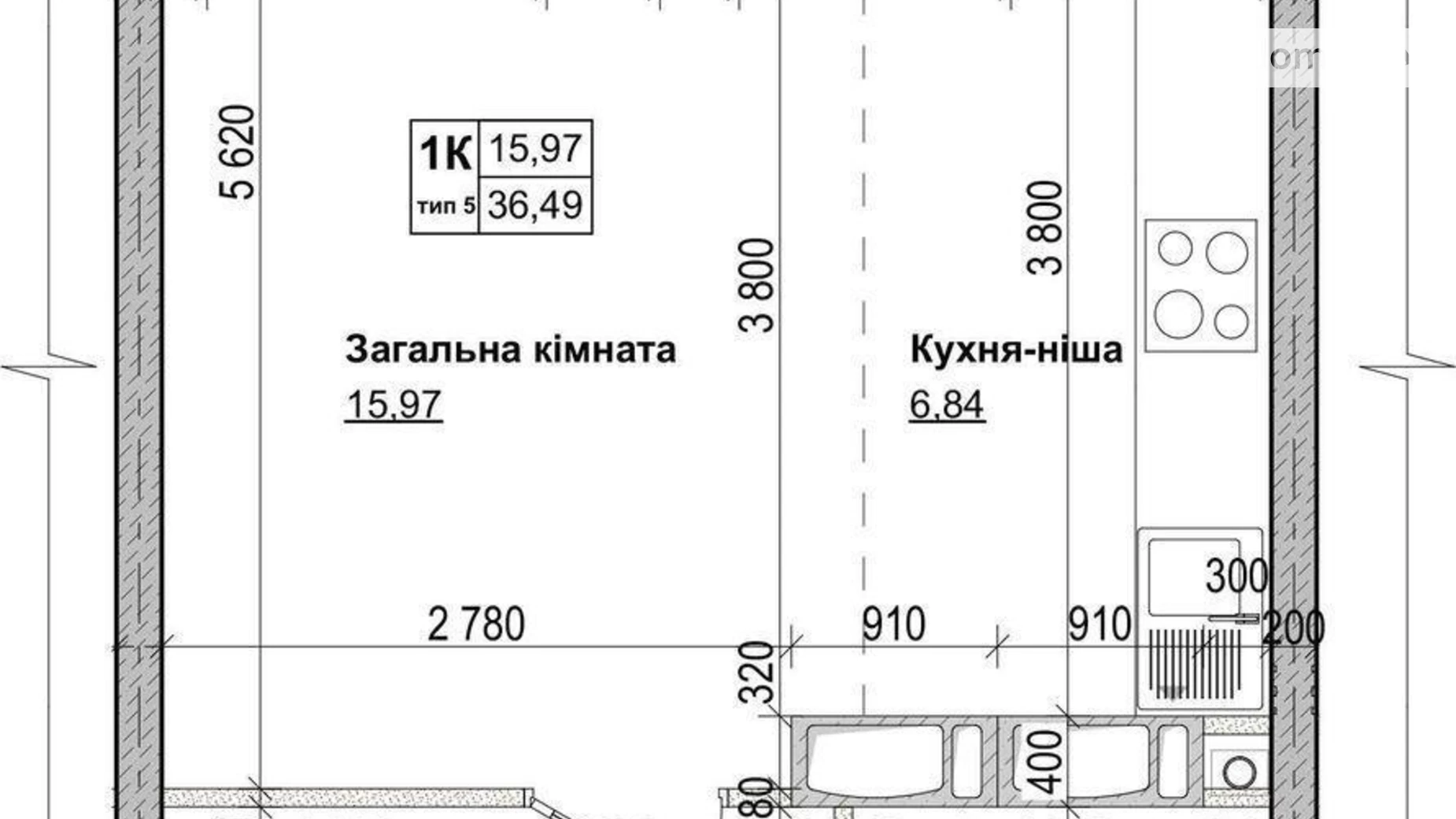 Продається 1-кімнатна квартира 36 кв. м у Новосілках, вул. Озерна, 1 - фото 3