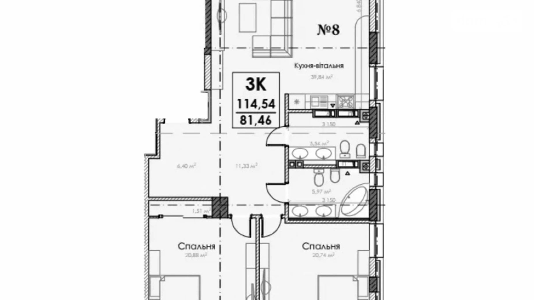 Продается 3-комнатная квартира 118 кв. м в Киеве, ул. Александра Конисского(Тургеневская), 22 - фото 4