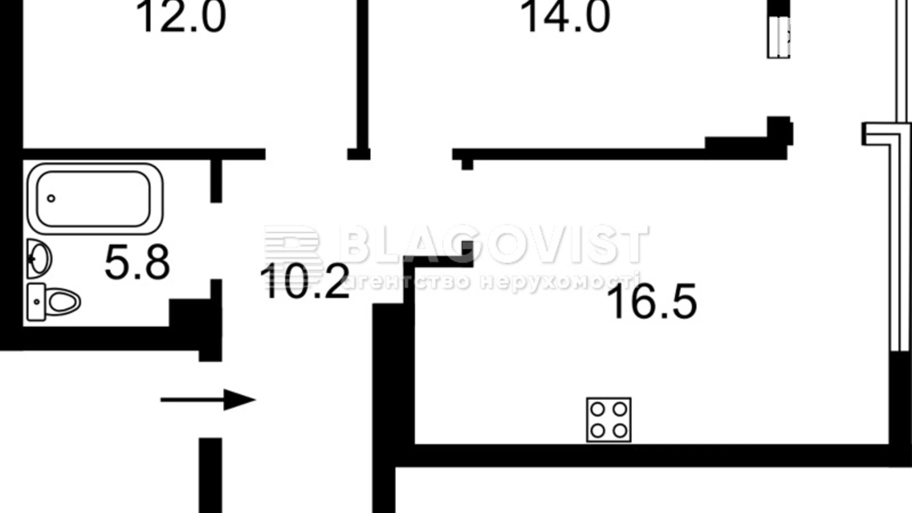 Продается 3-комнатная квартира 59 кв. м в Киеве, просп. Правды, 14