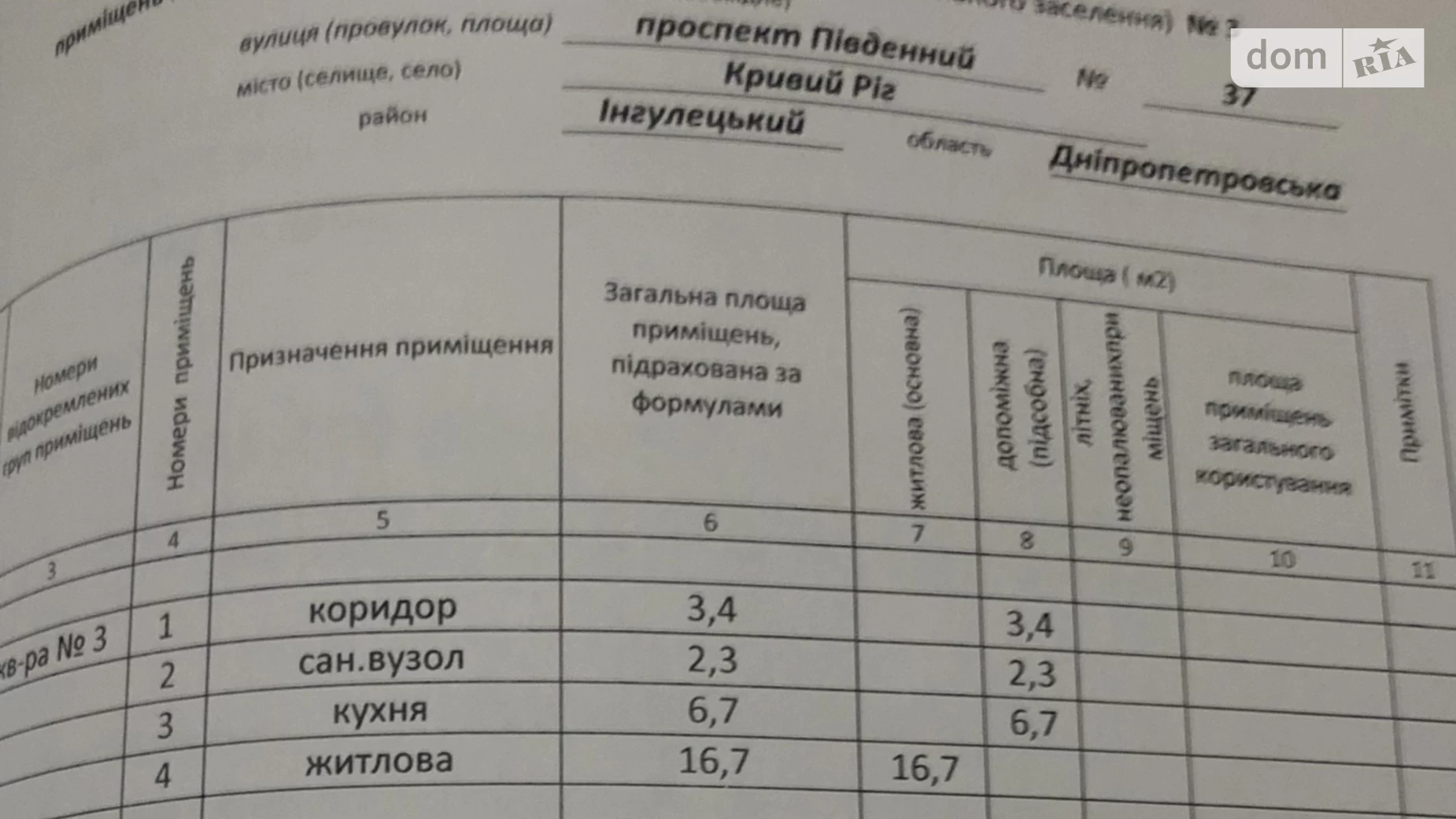 Продается 1-комнатная квартира 30 кв. м в Кривом Роге, просп. Южный, 37