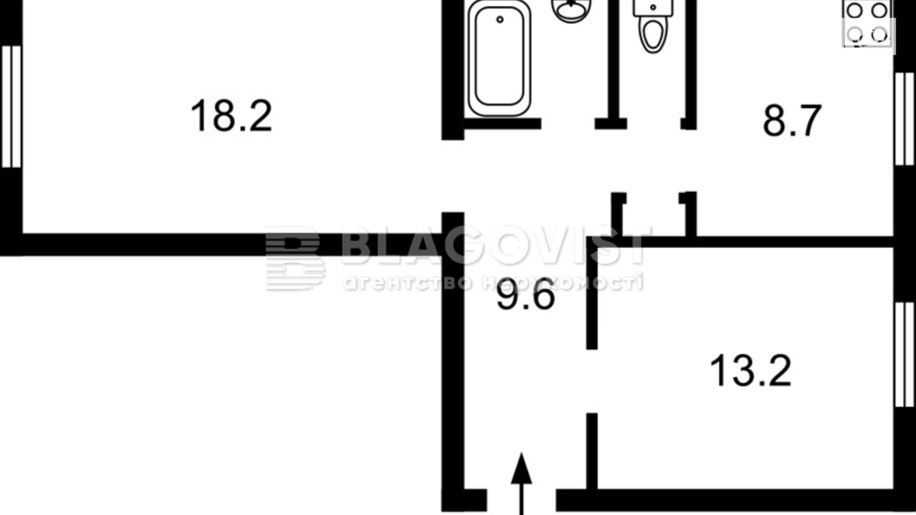 Продается 2-комнатная квартира 49 кв. м в Киеве, ул. Маккейна Джона, 39