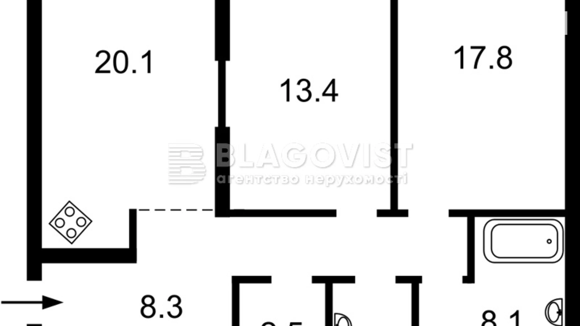 Продается 2-комнатная квартира 84 кв. м в Киеве, наб. Днепровская, 5 - фото 2