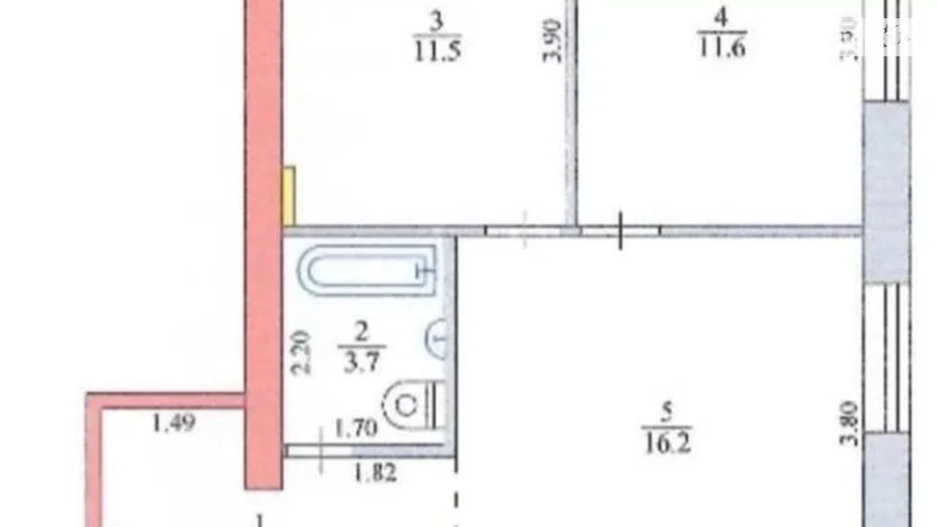 Продається 2-кімнатна квартира 53 кв. м у Дніпрі, вул. Пушкіна Генерала, 24